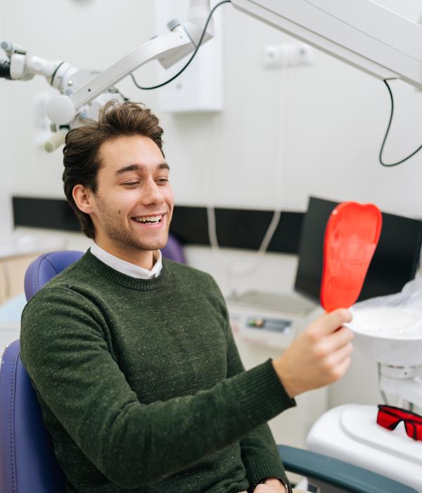 man with snap-on-smile